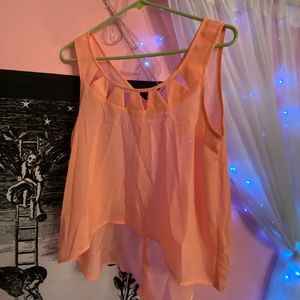 BCBGeneration semi-sheer pinkish orange blouse